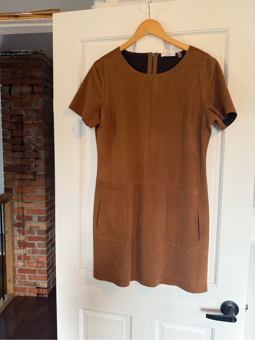 DEX Brown Faux Suède Dress - Size L
